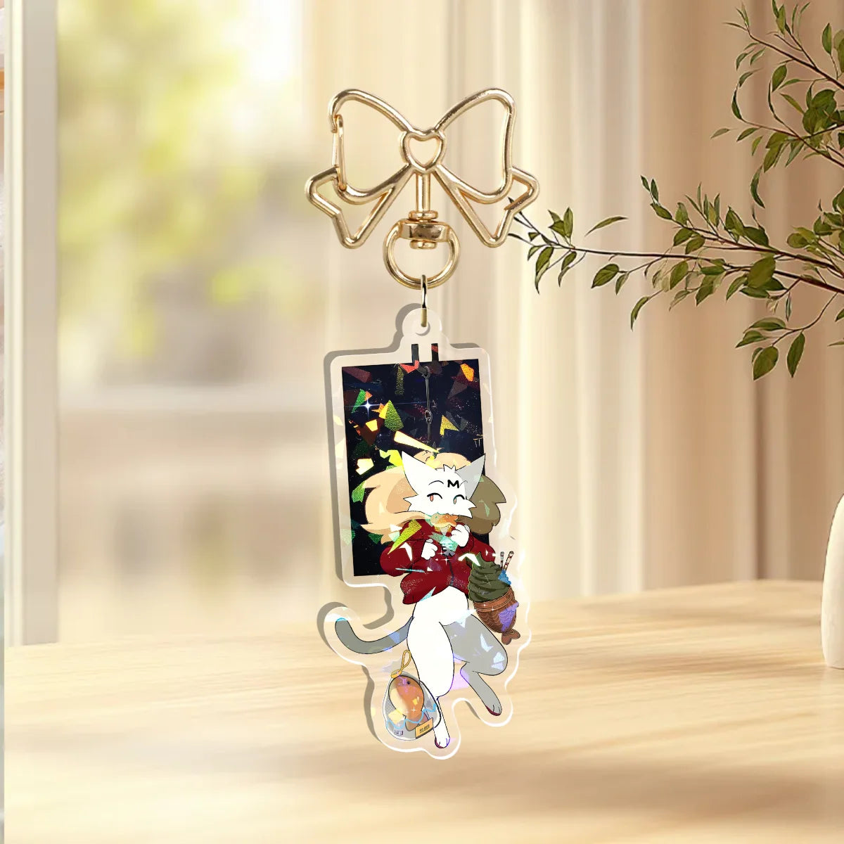 Furry, Cat Mis, Holographic Keychain