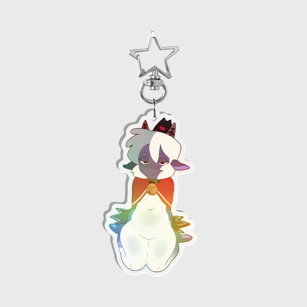 Cult Of The Lamb, Furry Lamb On Their Knees Holographic Keychain Cotl