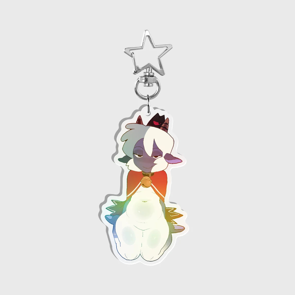Cult Of The Lamb, Furry Lamb On Their Knees Holographic Keychain Cotl