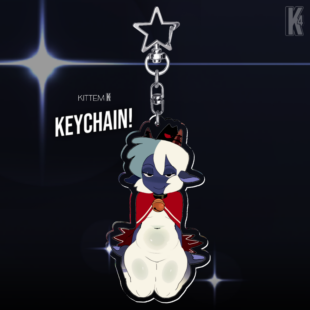 Cult Of The Lamb, Furry Lamb On Their Knees Holographic Keychain Cotl