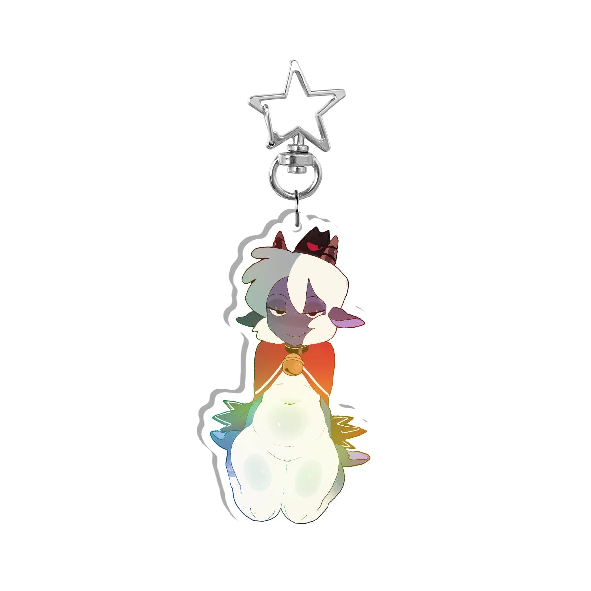 Cult Of The Lamb, Furry Lamb On Their Knees Holographic Keychain Cotl