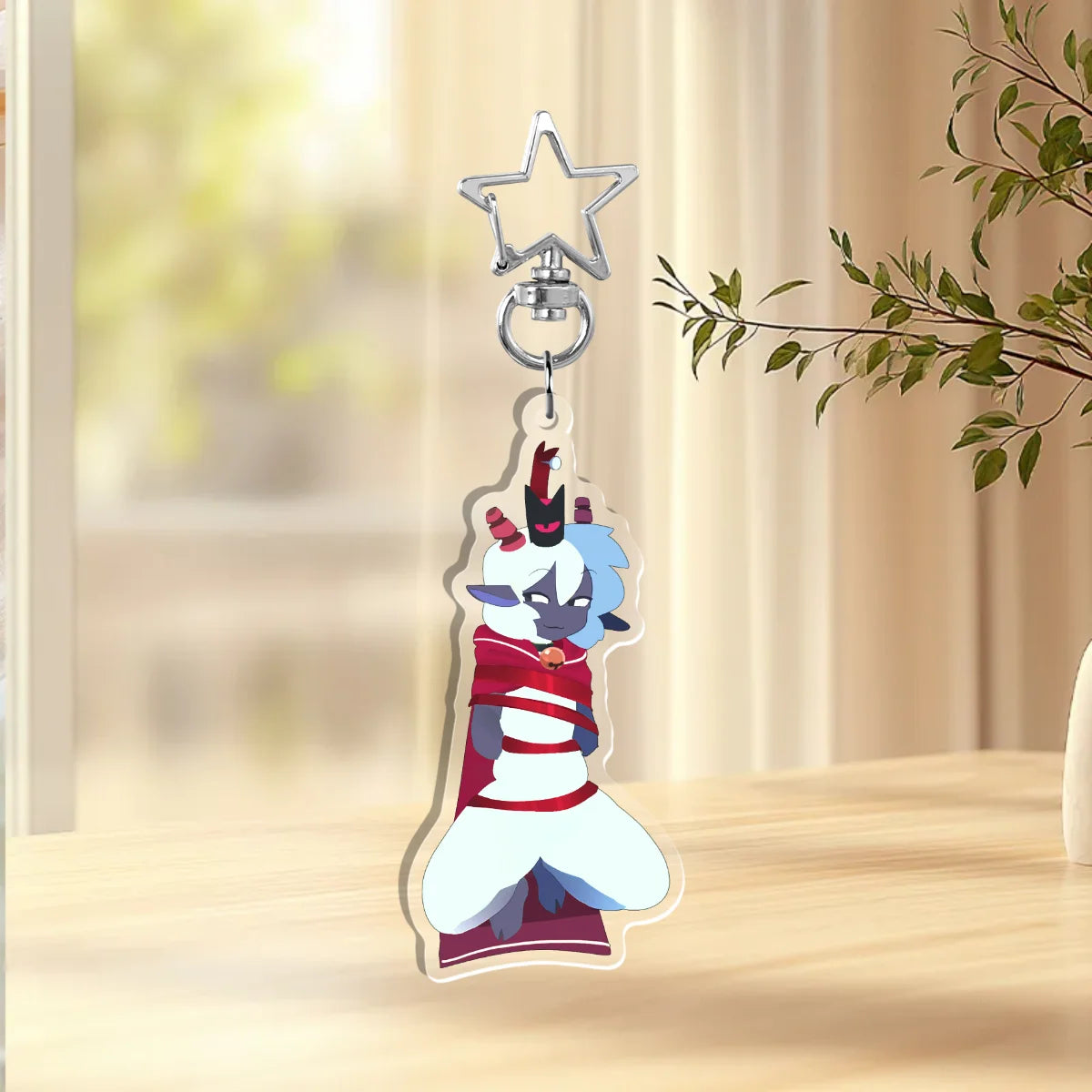 Cult Of The Lamb, Furry Lamb Holographic Keychain, Cotl