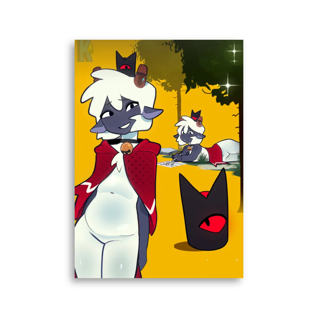 Furry Lamb Holographic Poster By Kittem4