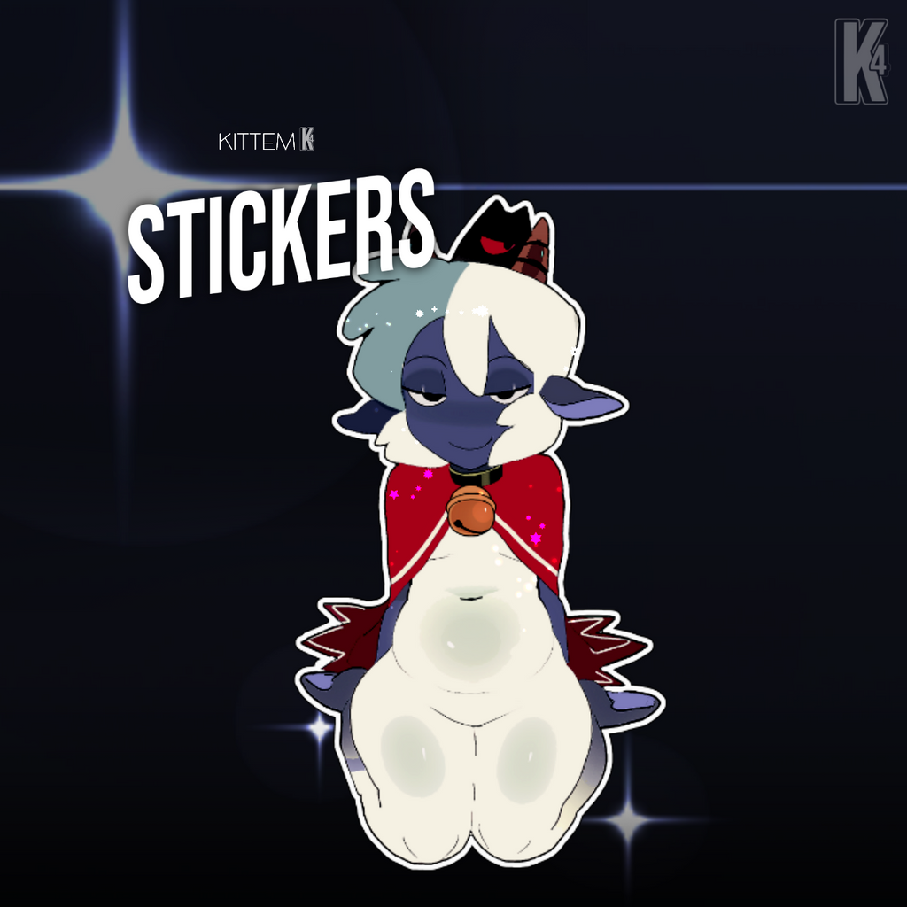 Lamb, Furry, Vinyl, Holographic Stickers