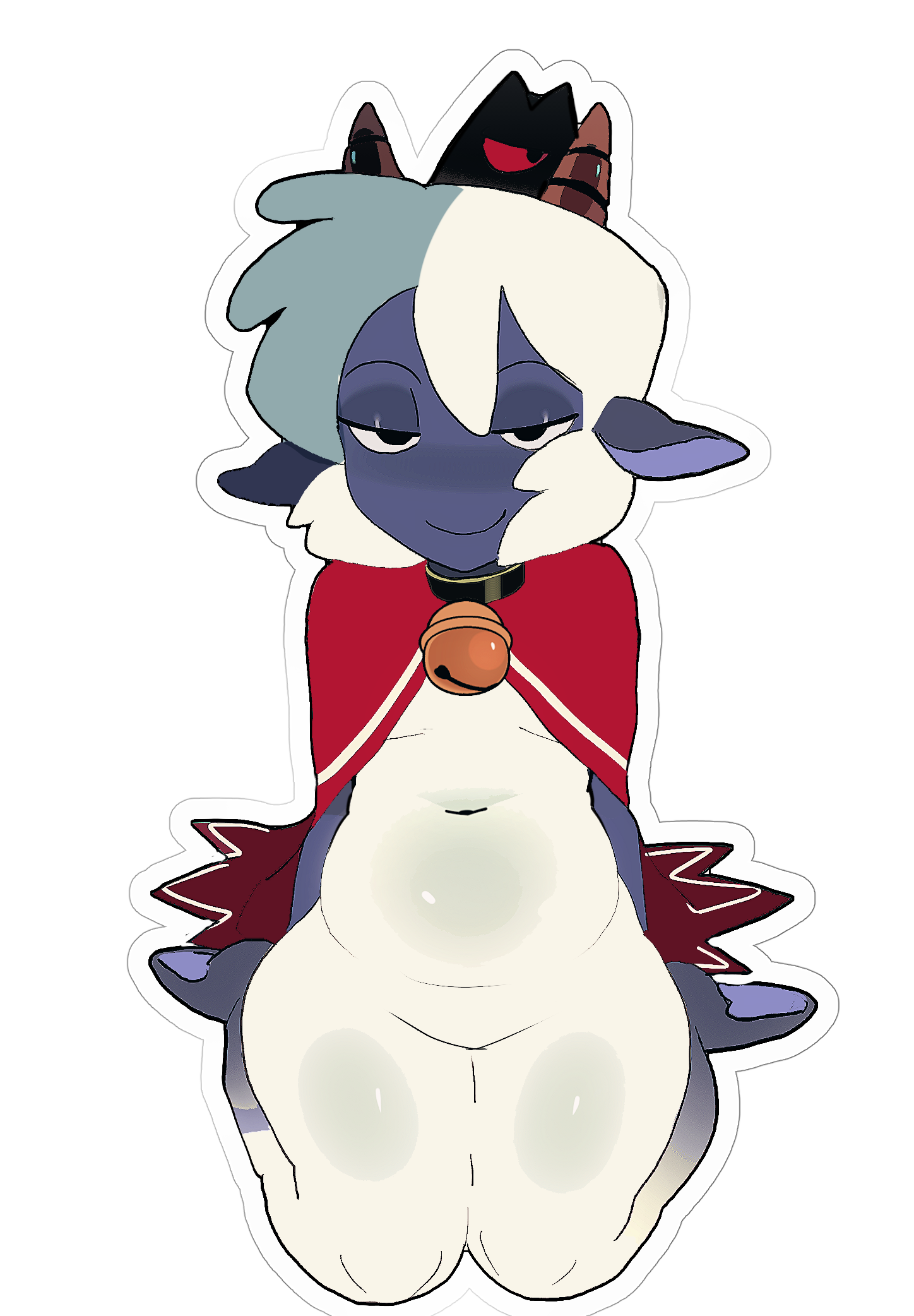 Lamb, Furry, Vinyl, Holographic Stickers