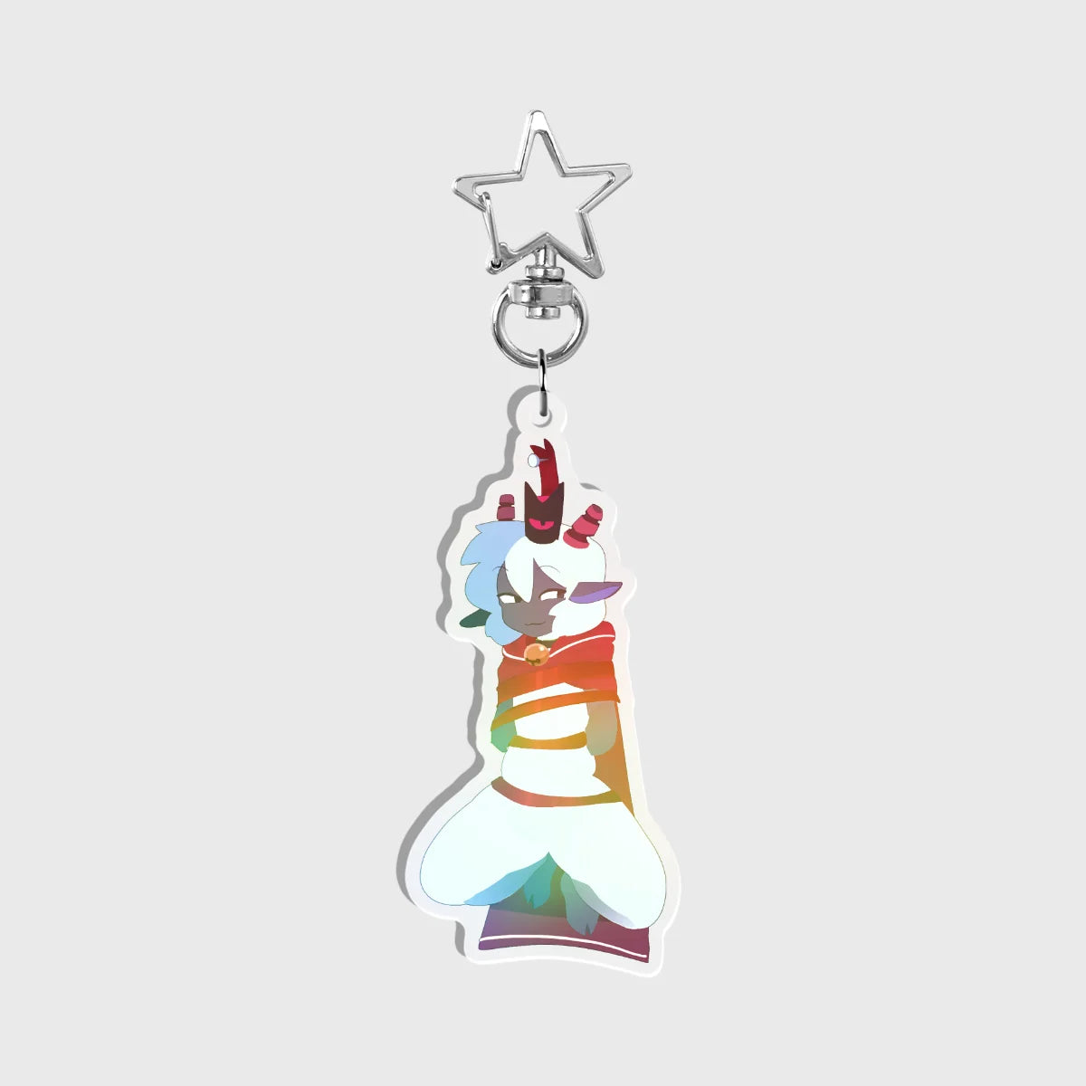 Cult Of The Lamb, Furry Lamb Holographic Keychain, Cotl
