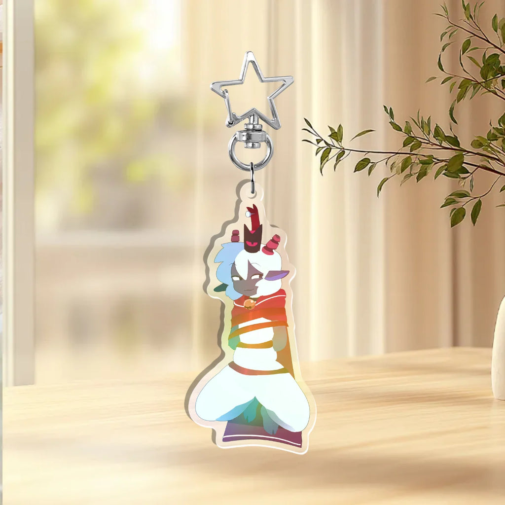 Cult Of The Lamb, Furry Lamb Holographic Keychain, Cotl