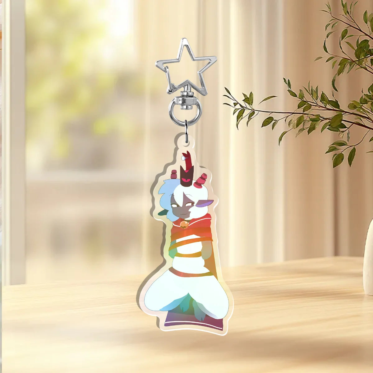 Cult Of The Lamb, Furry Lamb Holographic Keychain, Cotl