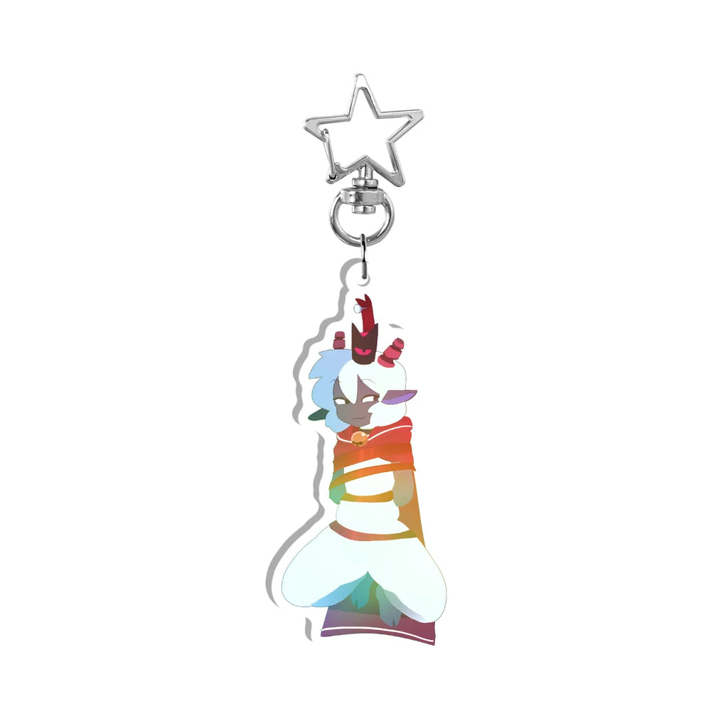 Cult Of The Lamb, Furry Lamb Holographic Keychain, Cotl